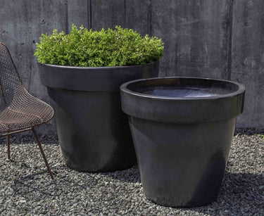 Campania International Glazed Pottery Midtown Planter - (S/2) Urn/Planter Campania International Metal Grey